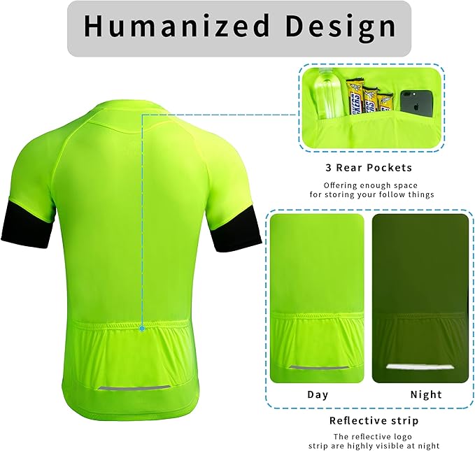 Cycling Jersey Men Bicycle Shirt Short and Long Sleeve MTB Road Biking Jersey with Pockets