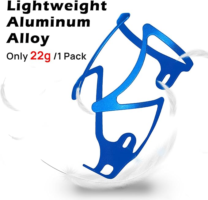 FIFTY-FIFTY 2-Pack Bike Water Bottle Holder, Aluminum Alloy Water Bottle Cage, Lightweight Bicycle Cup Holder Rack with Screws Tool, Universal Bicycle Drink Cage for MTB, Road Bike (Blue)