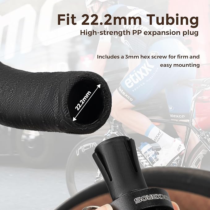 ROCKBROS Bike Bell Copper Alloy Bicycle Bell Road Bike Bells for Adults with 100dB Lound Sound and Fit for 0.87in/22.2 mm Bicycle End Plug