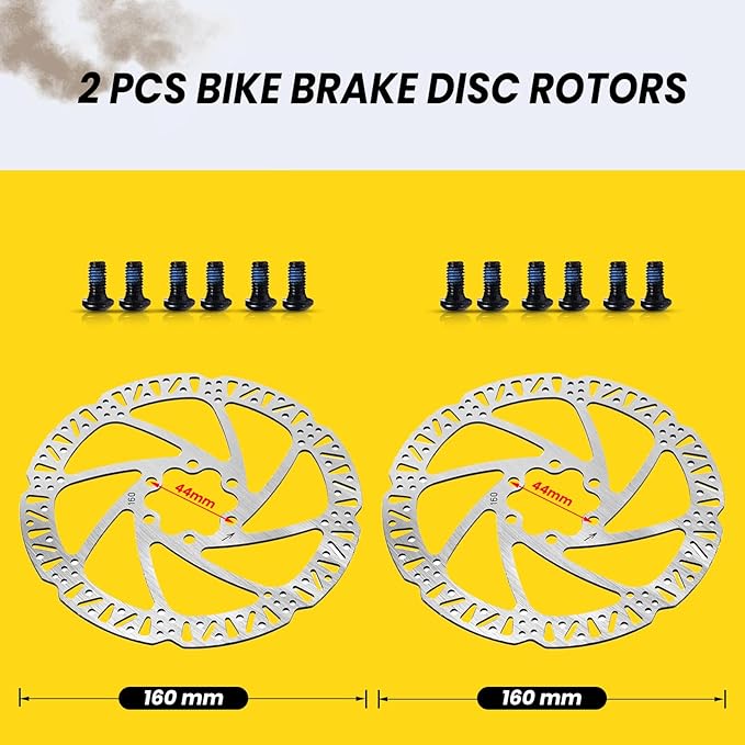 Hycline Ebike Hydraulic Disc Brake Set: Zoom H875E 2-Pistons Power-Off Electric Bike Brake Kit with 2-PIN Sensor Included 160mm/180mm Rotors and Mounting Adapter