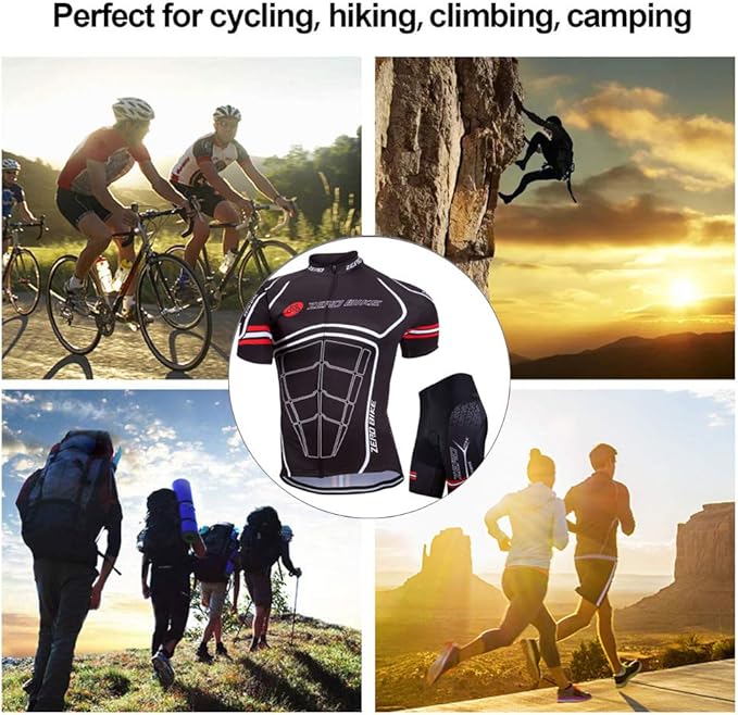 Men's Short Sleeve Breathable Cycling Jersey Set 3D Padded Bicycle Shorts Sportswear Suit Quick Dry