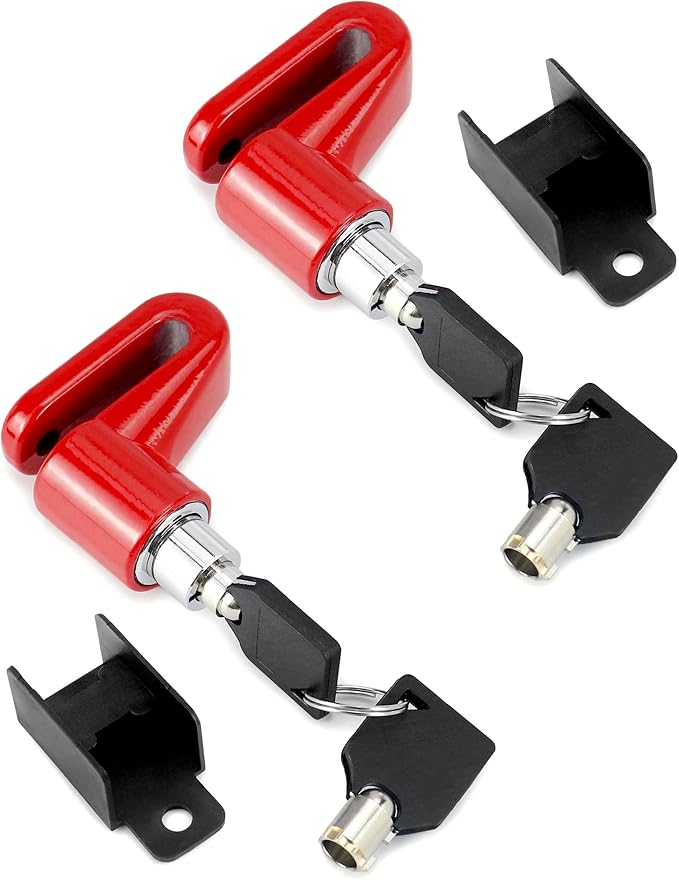 QWORK Motorcycle Bike Anti-Theft Wheel Disc Brake Lock, 2 Pack Safety Disc Wheel Lock with Keys, Keyed Differently Mountain Road Bike Padlock