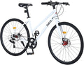 7 Speeds Road Bike Hybrid Bike for Men and Women, 700C Wheels Racing Bicycle, Commuter Bicycle,City Bicycles，Double Disc Brakes,Commuting Cycle，Multiple Colors