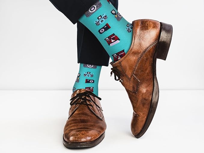Real Sic Fun Socks for Men and Women - Cozy Cotton Dress Socks with Colorful Designs - Cool, Casual, Wacky Patterned