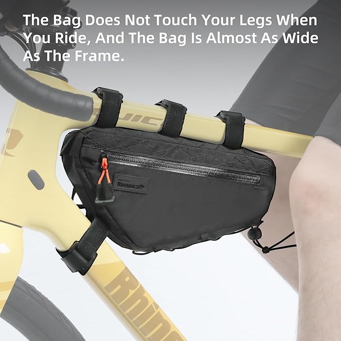 Rhinowalk Bicycle Front Frame Bag Waterproof Bicycle Bag 1.7L Cycling Accessories Nylon Pack Pouch for MTB Road Bike Cycling Commuting and Outdoor Adventures