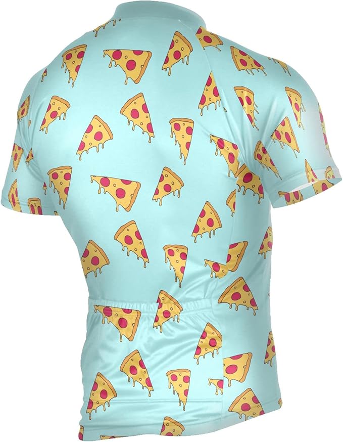 Men's Cycling Bike Jersey Short Sleeve Moisture Wicking, Breathable, Quick Dry Biking Shirt with 3 Rear Pockets