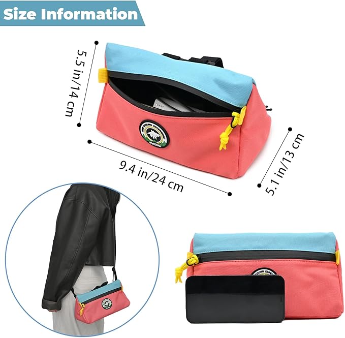 Bike Handlebar Bag, Bicycle Front Bag, Kids Handle Bar Bag, Storage Bag with Shoulder Strap for Men Women Kids Outdoor Road MTB Cycling