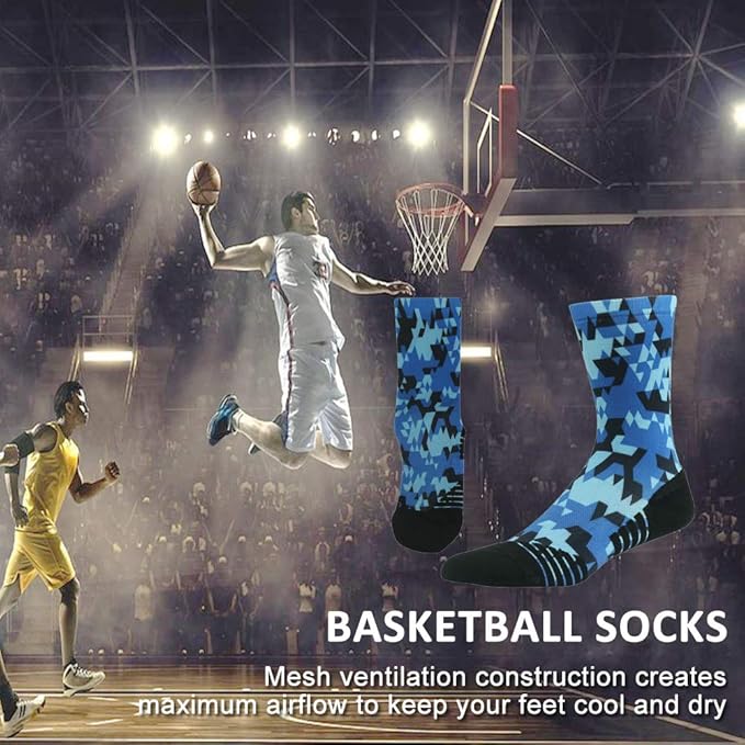 HUSO Cycling Socks for Men Women, Novelty Bike Socks Fun Running Basketball Athletic Crew Socks 3, 4, 7 Pairs
