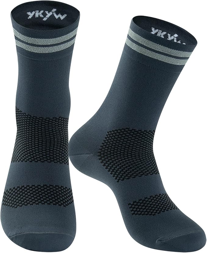 YKYWBIKE Cycling Socks for Men Women-Athletic Crew Bike Socks,Compression Biking Socks for Men Cycling,MTB Riding Socks