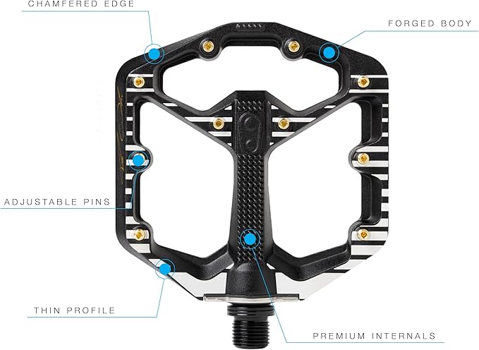 Crankbrothers Stamp Flat MTB Pedals - Size-Specific, Lightweight, Versatile, Durable Bike Pedals