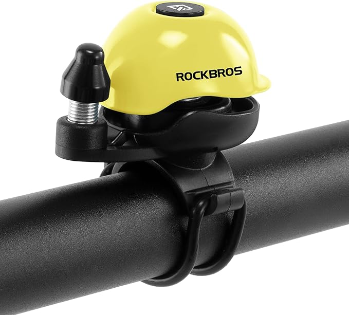 ROCKBROS Classic Bike Bell Bicycle Bell Mountain Bike Bells 80dB, Aluminum Alloy Rotatable Base, Fit for 0.86-1.34in/22-34mm Bicycle Handlebars