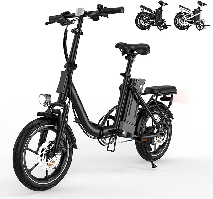 SEHOMY 2-Seat Electric Bike for Adults 630W Peak Motor, 25MPH Folding Ebike, 16" Adults Electric Bicycles with 30° Uphill, 288WH Removable Battery, 35 Miles Long Range, Commuter E Bikes Teens 14+