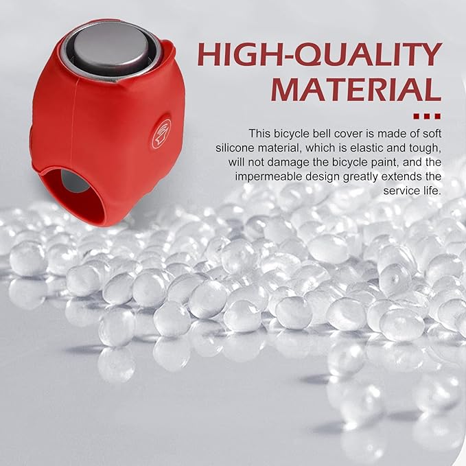 Electric Bike Horn, 120DB Loud Elasticity Silicone Bicycle Bell, Waterproof Bicycle Warning Horns with 6 Sound Options, Universal Handlebar Alarm for Adults Kids Bike/Scooter/Ebike (Red)