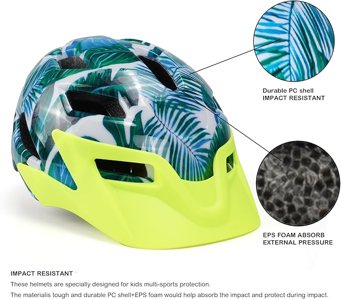 Kids Helmet, Exclusky Kids Bike Helmet Adjustable Safety Lightweight Children Bicycle Helmet for Kids Skating Cycling Scooter Boys and Girls Bicycle Helmets Ages 5-8-14