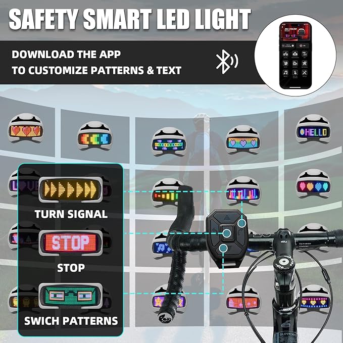 Smart Bike Helmet with Light: Bicycle Helmets for Adult Teens for Mountain & Road Cycling Electric Scooter Skateboard Skating