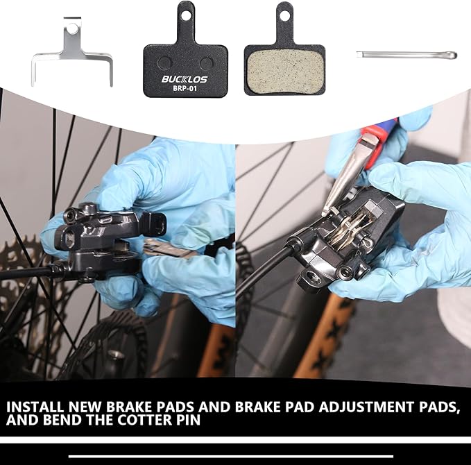 BUCKLOS Bike Disc Brake Pads for TRP Tektro Shimano MT200 Deore Br-M575 M525 M515 T615 T675 M505 M495 M486 M485 Ridstar Q20,Bicycle Disk Brakes Pads for Mountain Bike/Electric Bike/Road/Scooter/Ebike