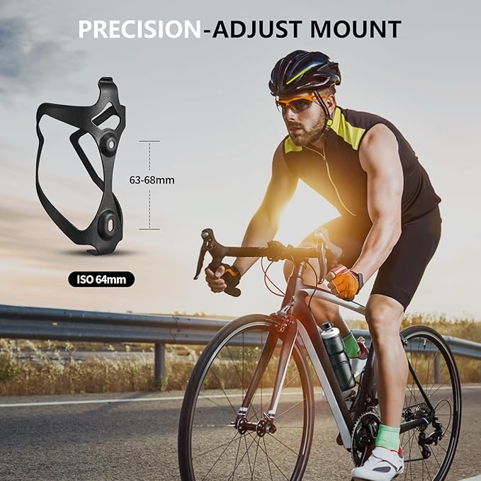 Bike Water Bottle Holder Bicycle Cage for Mountain Road MTB Gravel Adult Bikes Cycling Universal Carrier Rack 1 Pack Aluminum Alloy Ultralight Kettle Drink Accessories Black