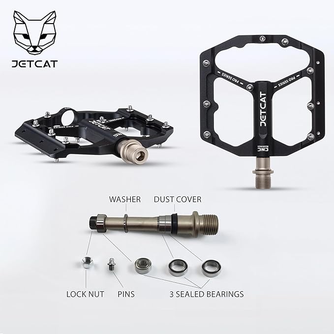Mountain Bike Pedals Flat - MTB Pedals Flat, Bicycle Pedals, Road Bike Pedals, BMX Pedals, for BMX MTN Road Gravel EBike, Specialized Parts, Adults, Aluminum Metal Stamp 9/16"