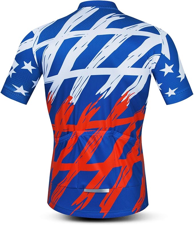 JPOJPO Men's Cycling Jersey Short Sleeved Mountain Bicycle Jerseys Breathable T- Shirt Tops S-3XL