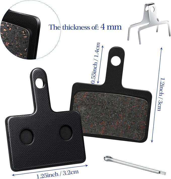 BBTO 16 Pairs Bike Brake Pads Disc Brake Pads with Installation Tools Bicycle Brake Pads for Ebike Mountain Bike