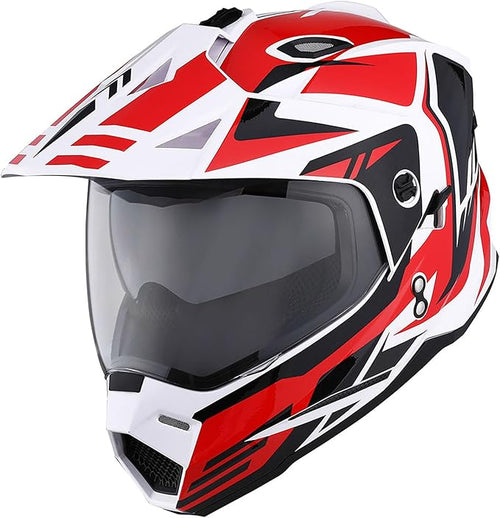 1Storm Youth Kids Dual Sport Dual Visor Motorcycle Motocross Off Road Full Face Helmet Matt Black