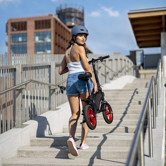 Jetson Bolt Electric Bike, Foot Pegs, Easy-Folding, Built-in Carrying Handle, Twist Throttle, Cruise Control, Up to 15.5 MPH, Range Up to 15 Miles, Ages 13+
