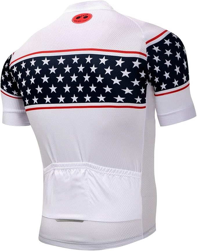 Cycling Jerseys Men Bicycle Short Sleeve Summer Shirt Bike Biking Tops Riding Clothing Flag