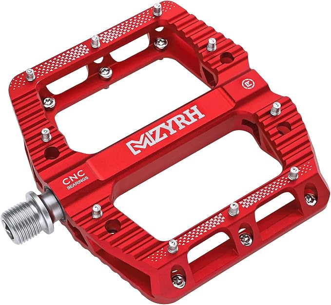 MZYRH Road/Mountain Bike Pedals MTB Pedals Bicycle Flat Pedals 3 Bearings 9/16” Aluminum Alloy Bicycle Platform Pedals for BMX MTB