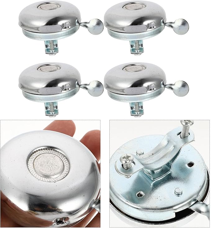 Veemoon 4pcs Vintage Bike Bells 58mm Iron Handlebar Ring Bells Loud Retro Horns for Road and Mountain Bikes Cycling Accessories