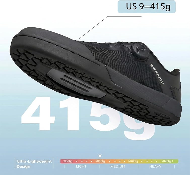 MTB Mountain Bike Shoes for XC/Enduro/DH Cycling, Speed Lace Dial System Stability(Flat Pedal/Clipless Version)