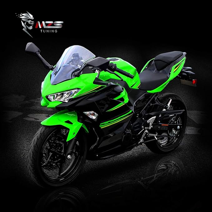 MZS Racing Motorcycle Mirrors, Rear View Side Fairing Mirror Black Compatible with EX 500 2024 / ZX6R ZX-6R 2013-2022 / EX300 ABS 2013-2018 / EX 400 650 2018-2023 / CBR650R 2019-2023 / FZ6R 2009-2017