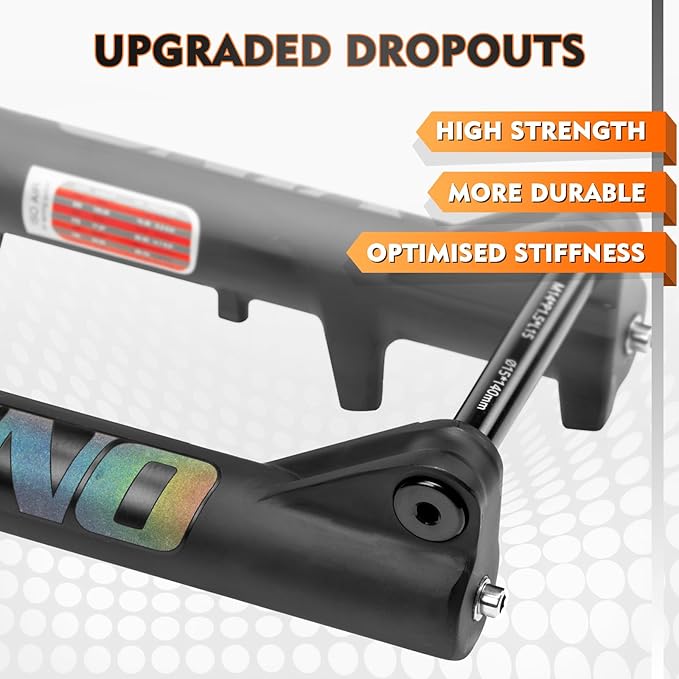 BUCKLOS YINO 24 inch MTB Air Suspension Fork 120mm Travel, QR 9mm/100 * 15mm Thru Axle Disc Brake, 1-1/8" Straight Tube Manual Lockout XC AM Ultralight Mountain Bike Front Forks