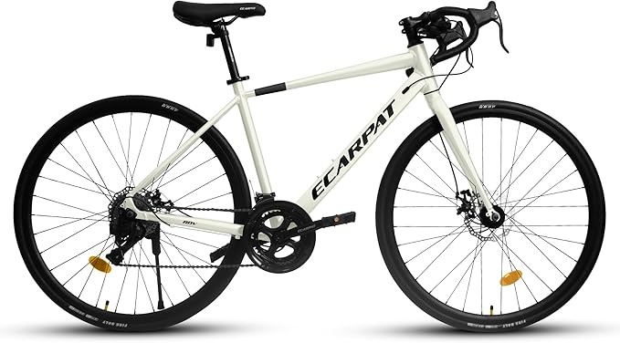 700C Lightweight Aluminum Road Bike, 16-Speed Racing Bicycle with Disc Brakes, Hybrid Commuter Bike for Men and Women, Perfect for City Roads and Outdoor Cycling