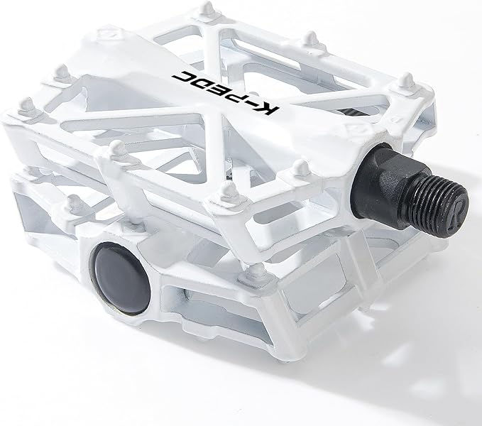 Bike Pedals 9/16 for MTB, Mountain Road Bicycle Flat Pedal, with 16 Anti-Skid Pins -Universal Lightweight Aluminum Alloy Platform Pedal for Travel Cycle-Cross Bikes etc