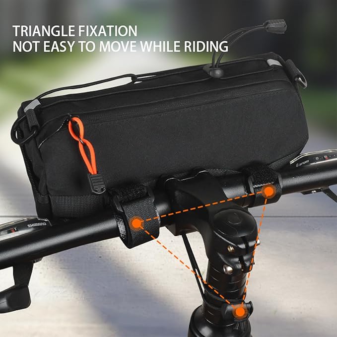 Multifunctional Bike Handlebar Bag - 2.4L Waterproof Bike Frame Front Pouch, Convertible Handlebar to Crossbody Sling Bag, Minimalist Design for Mountain/Road Bikes