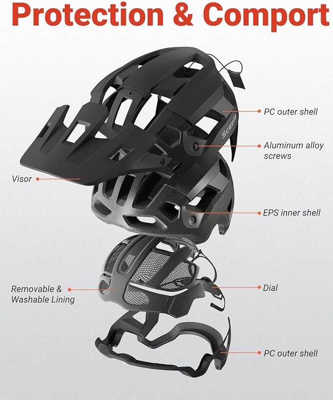 Mountain Bike Helmet for Adult, NTA 8776 E-Bike & Road Bicycle Helmet Certified Adjustable MTB Cycling for Men Women Youth Visor &Magnetic Buckle