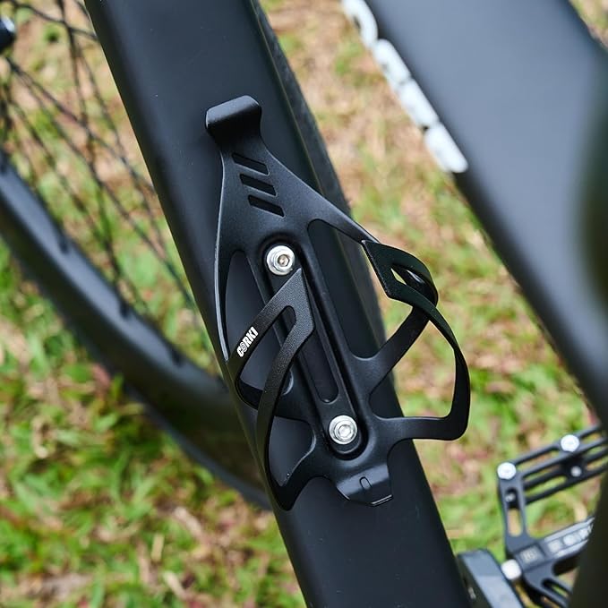 Corki Cycles Bike Water Bottle Holder Aluminum Alloy, Universal Bike Water Bottle Cage for Road, Mountain and Gravel Bikes -1 Pack - Black