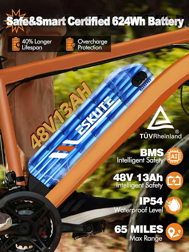 M200 Electric Bike for Adults – 21-Speed Gear 27.5" Mountain E-Bike, 1200W Peak Brushless Motor 28MPH, 48V 10.4Ah&13Ah Removable Battery, Up to 55-65 Miles Range, Step Over Commuter E-MTB, NFC Unlock