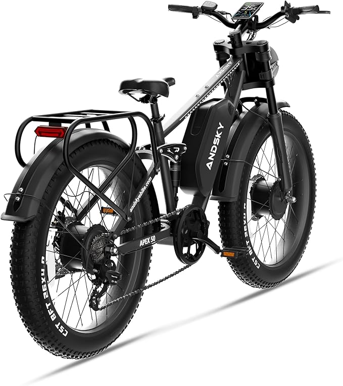 Apex 50 Electric Bike Dual Motor for Adults (CA Immediate-De'livery) 52V 25AH/48V 25AH, 26" Fat Tires Full Suspension 35MPH/100Mile, Hydraulic Brake