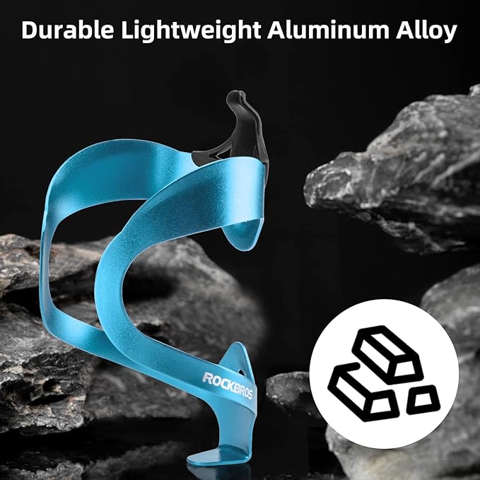 ROCKBROS Lightweight Sturdy Alloy Aluminum Bike Water Bottle Cage & Holder for Road & Mountain Bike