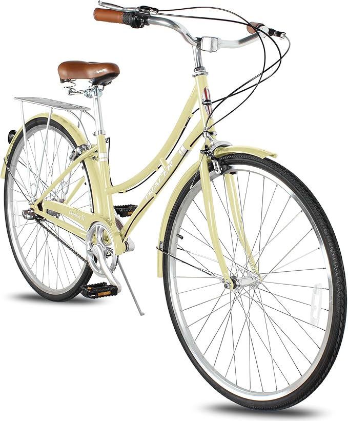 Tracer Osaka Hybrid Bikes, Steel Frame, Shimano Nexus Inter 3/7 Speed, Brown Seat Brown Grips, Road Bike, City Bike, Multiple Colors