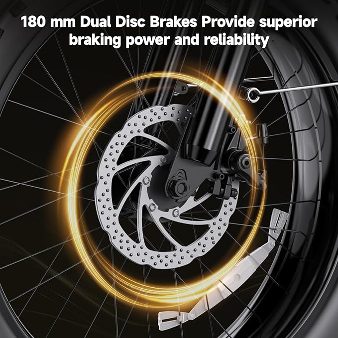 Electric Bike for Adults 20" Fat Tire1300W Peak Motor 52V 13AH Removable Battery Max Range 35 Miles,28MPH,Folding EBike with Shimano 7 Speed and Adjustable Seat