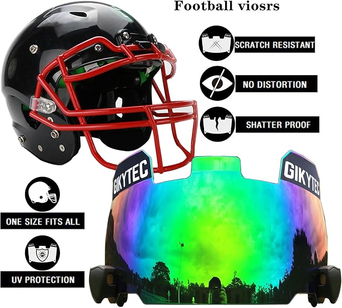 Football Helmet Visor, Scratch Resistant, for Helmet Fits Youth and Adult Football Helmets