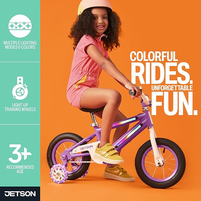 Jetson Light Rider Kids’ Light-up Unisex Bike, LED Light-up Frame, 3 Different Light Modes