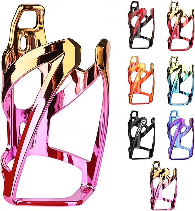 Bike Water Bottle Holder with Screws Lightweight Cycling Bicycle Water Bottle Holder for Road, Mountain Bike (Dazzle Yellow Pink)