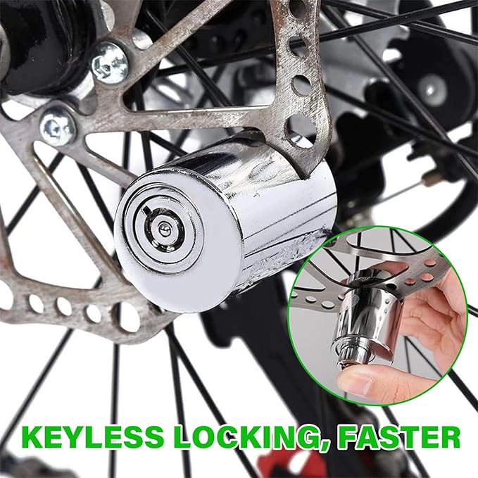 2PCS Motorcycle Disc Brake Lock, Anti Theft Motorbike Safety Brake Disk Lock with Two Keys, Mini Alloy Steel Security Wheel Disc Lock for Electromobile Road Cycle Mountain Bike (1PCS)
