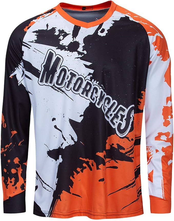 PSPORT Men's Motocross Jersey Long Sleeve Motocross Shirt Men Mountain Dirt Bike Jersey Downhill Riding Racing Clothing Tops