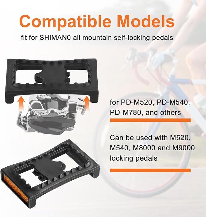 Bike Flat Pedal Fit for SHIMAN0 All Mountain Self-Locking Pedals, for PD-M520 PD-M540 PD-M780 Models, Can Be Used with M520, M540, M8000 and M9000