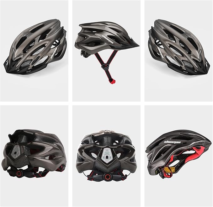 Bike Helmet Men Women, Shinmax Bicycle Helmet with Rear Light and Detachable Visor