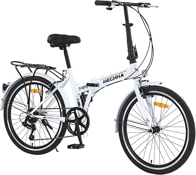 20" Folding City Commuter Bike,7-Speed Shimano,Lightweight Aluminum Frame,Foldable Bicycle for Adults,Compact Folding Bike,Mini Portable